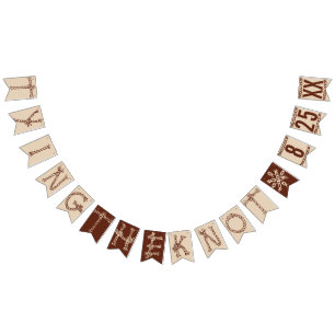 TYING THE KNOT: CUSTOM DATE Rustic Wedding Bunting Flags