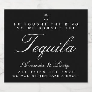 Tying The Knot Engagement Liquor Bottle Label