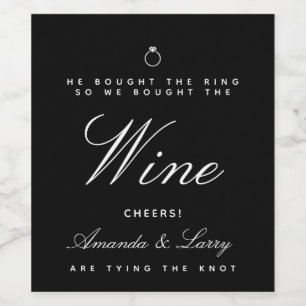 Tying The Knot Engagement Wine Label