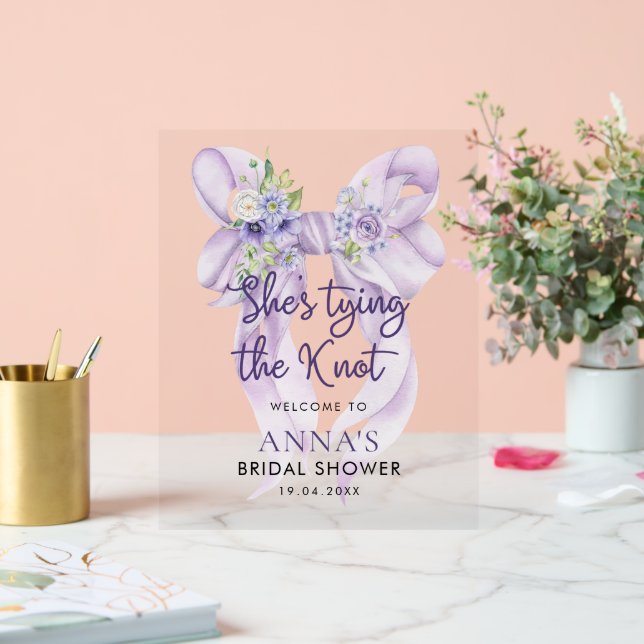 Tying the Knot Floral Bridal Shower Welcome Sign (Wedding)