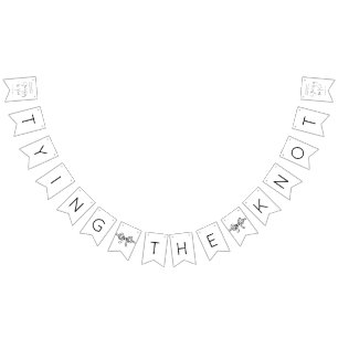 Tying The Knot Modern Script Bridal Shower Bunting Flags