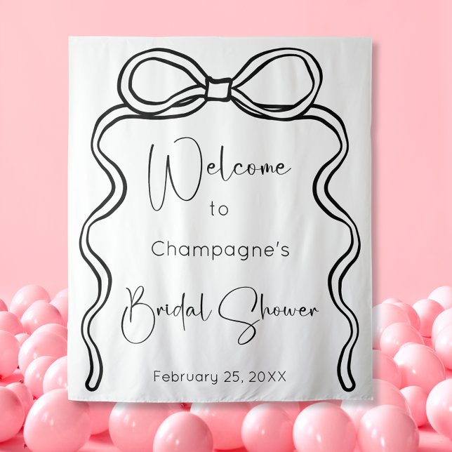 Tying The Knot Modern Script Bridal Shower Welcome Tapestry (Creator Uploaded)