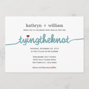 Tying the Knot Modern Wedding Invitation