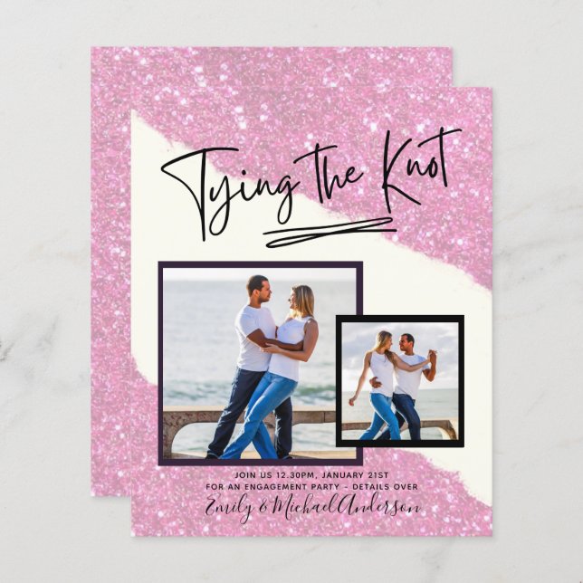 Tying The Knot - Photo Engagement Party Invitation (Front/Back)