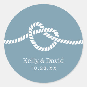 Tying the Knot Rope Heart Dusty Blue Wedding Seal