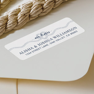 Tying The Knot Rope Heart Navy M & Mme Nautical