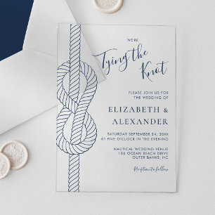 Tying The Knot Rope Nautical Wedding Acrylic Invitations