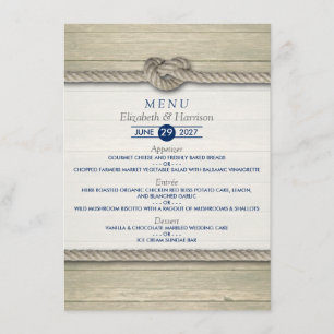 Tying The Knot Rustic Beach Menu Mariage
