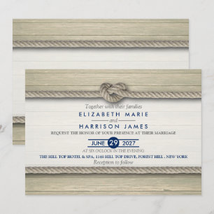 Tying The Knot Rustic Beach Wedding Invitation