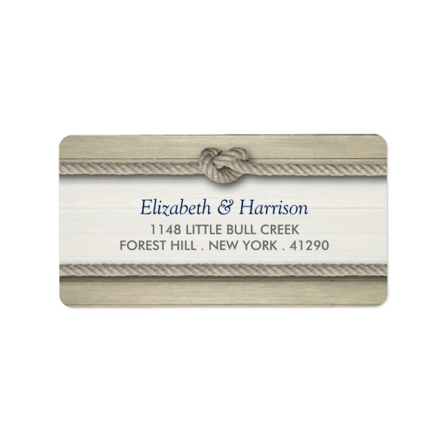 Tying The Knot Rustic Beach Wedding Label (Front)