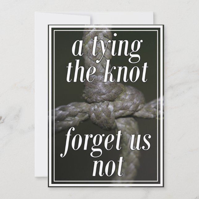 Tying the Knot Save The Date Wedding Invitation (Front)
