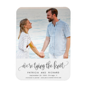 Tying The Knot Wedding Save The  Date Photo Magnet
