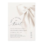 Tying the Knot White Bow Bridal Shower Invitation