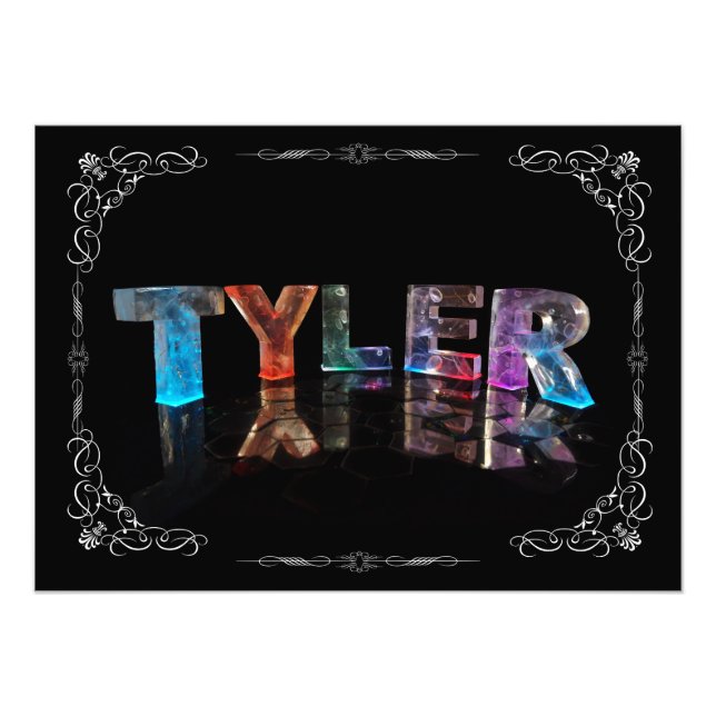 Tyler  - The Name Tyler in 3D Lights (Photograph) Photo Print (Front)