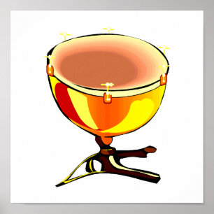 Tympani with hand tuners graphic image poster