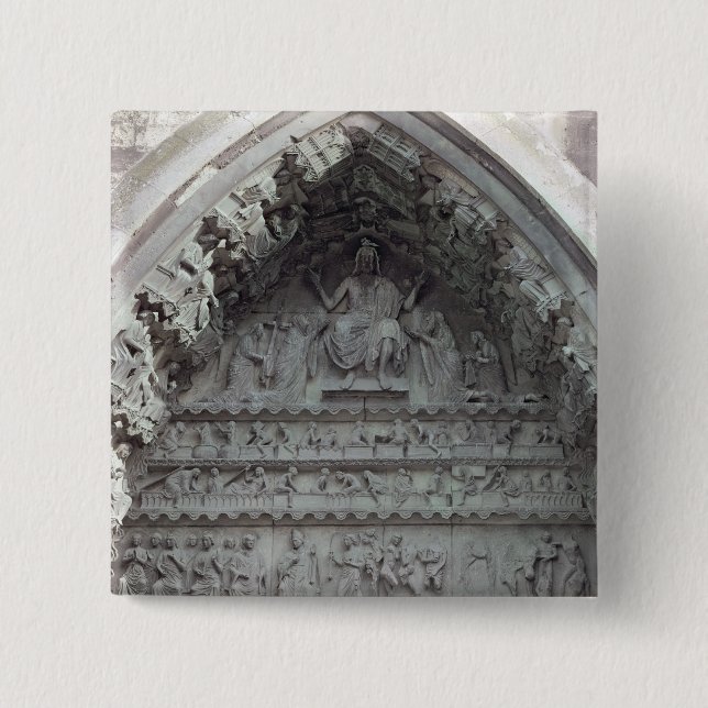 Tympanum from the left portal 2 inch square button (Front)