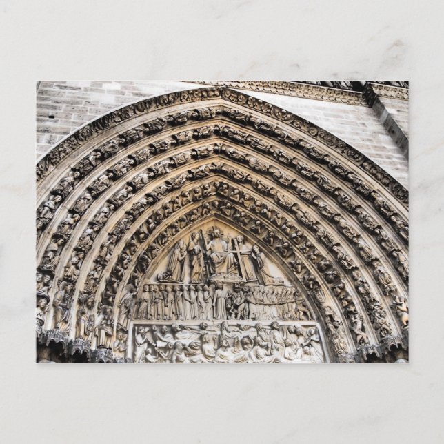 Tympanum of the Last Judgment Notre Dame De Paris Postcard (Front)