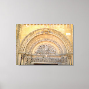 Tympanum of the porch depicting Christ in Majesty Canvas Print
