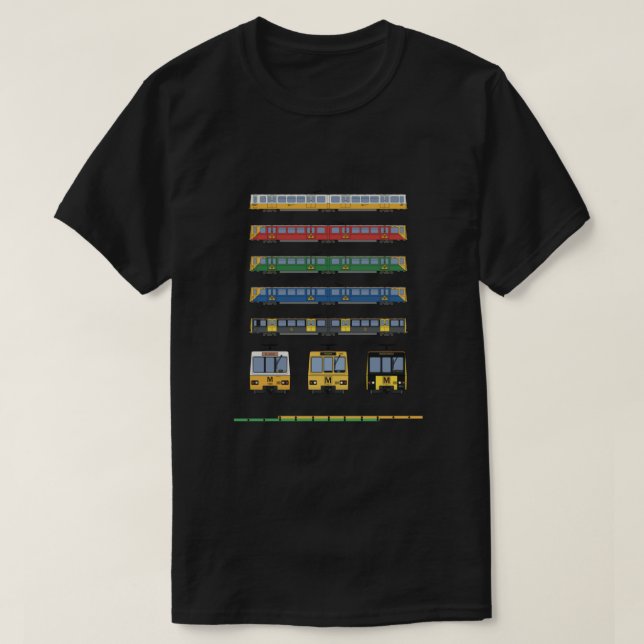 Tyne and Wear Metro Liveries T-Shirt (Design Front)