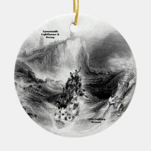 Tynemouth Lighthouse and Harbour Ceramic Ornament