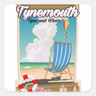 Tynemouth Tyne and Wear, Travel poster Square Sticker