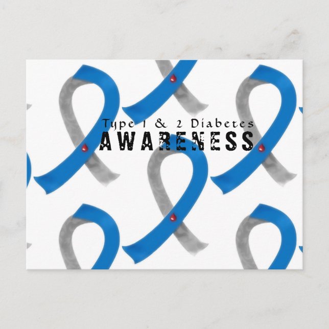 Type 1 & 2 Diabetes Awareness Postcard (Front)
