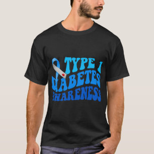 Type 1 Diabetes Awareness Blue Ribbon T1D Warrior T-Shirt