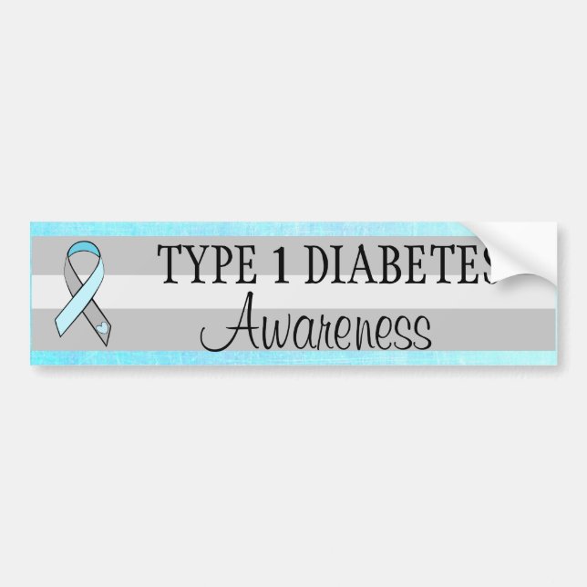 Type 1 Diabetes Awareness Bumper Sticker (Front)