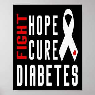 Type 1 Diabetes Awareness - Fight Hope Cure Diabe Poster
