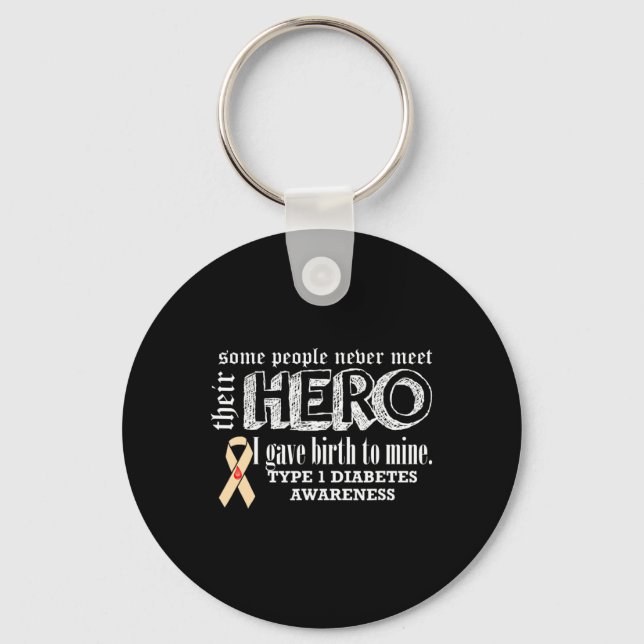 Type 1 Diabetes Awareness  Keychain (Front)