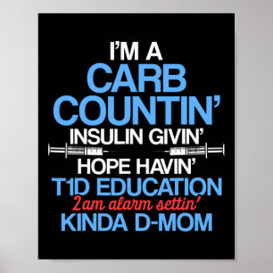 Type 1 Diabetes Awareness Mom T1d Warrior Survivor Poster