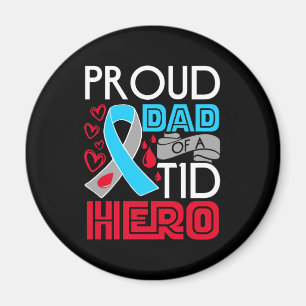 Type 1 Diabetes Awareness Proud Dad T1D Hero Magnet
