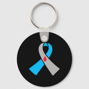 Type 1 Diabetes Awareness Ribbon Badge  Keychain
