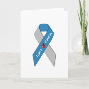 Type 1 Diabetes Awareness Ribbon Card