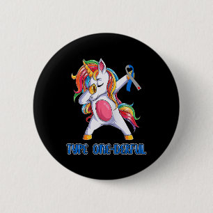 Type 1 Diabetes Awareness Ribbon T1D Unicorn Girls 2 Inch Round Button