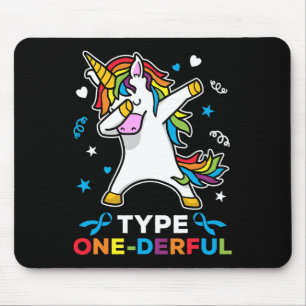 Type 1 Diabetes Awareness Unicorn Type One-derful Mouse Pad