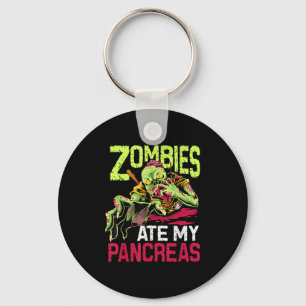 Type 1 Diabetes Awareness Zombies Ate My Pancreas  Keychain
