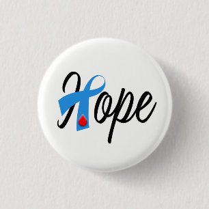 Type 1 Diabetes Blue Ribbon Awareness HOPE 1 Inch Round Button
