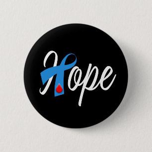 Type 1 Diabetes Blue Ribbon Awareness HOPE 2 Inch Round Button