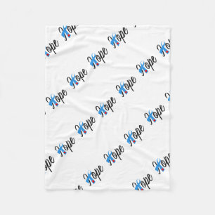 Type 1 Diabetes Blue Ribbon Awareness HOPE Fleece Blanket