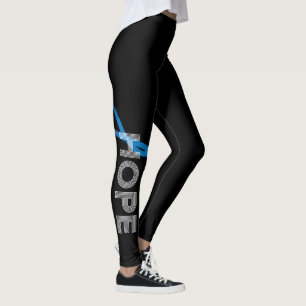 Type 1 Diabetes Blue Ribbon Awareness HOPE Leggings