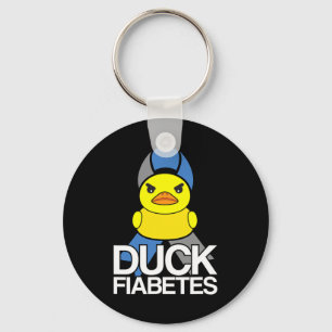 Type 1 Diabetes Duck Fiabetes T1d Awareness  Keychain