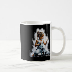 Type 1 Diabetes Karate Warrior Girl Wears Cgm And Coffee Mug