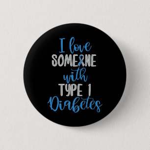 Type 1 Diabetes Love Juvenile Diabetes Blue Awaren 2 Inch Round Button