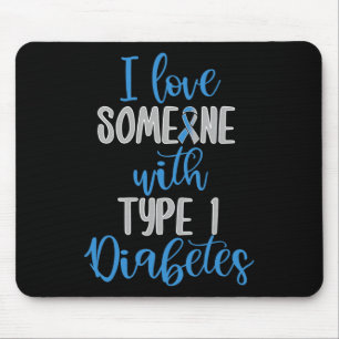Type 1 Diabetes Love Juvenile Diabetes Blue Awaren Mouse Pad