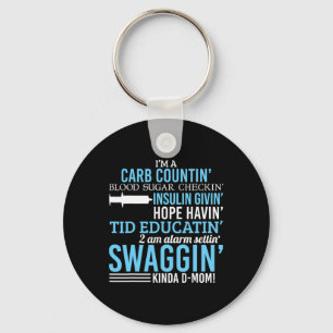 Type 1 Diabetes Mom Fun T1d Diabetic Awareness Wom Keychain