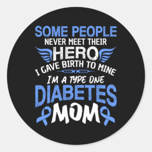 Type 1 Diabetes Mom Mother T1D Diabetic Awareness Classic Round Sticker