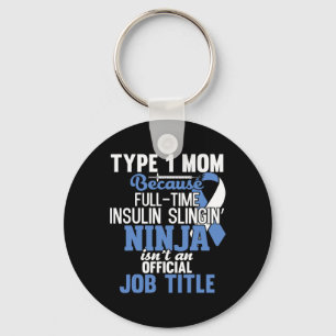 Type 1 Diabetes Mom Mother T1d Diabetic Awareness Keychain