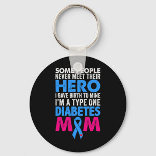 Type 1 Diabetes Mom Mother T1D Diabetic Awareness Keychain