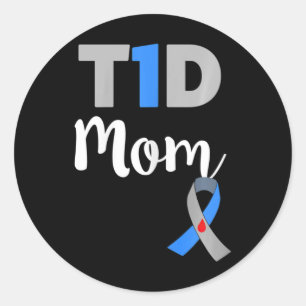 Type 1 Diabetes Mom - T1D Mom Classic Round Sticker